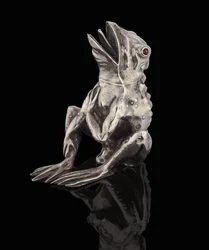 A Faberge Gem-Set Silver Pot in the Form of a Frog