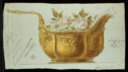 Large metal kovsh in the Louis XV style, House of Carl Faberge