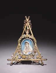 Triangular Frame with Portrait of Czarina Alexandra Feodorovna, 1896-1908