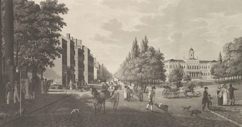 Broadway and City Hall in New York, 1824