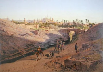 A view of Cairo from the north with the White Mosque, one of 24 illustrations produced by G.W. Seitz, printed c.1873