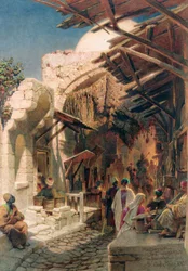 The Bazaar near the Damascus Gate in Jerusalem