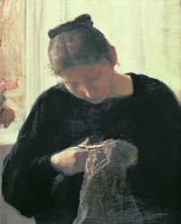 A Woman Sewing