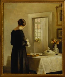An Interior with a Woman at a Table
