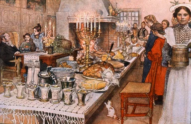 Christmas Eve Dinner in Sweden, Early 20th Century