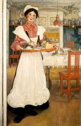 Martina Carrying Breakfast on a Tray