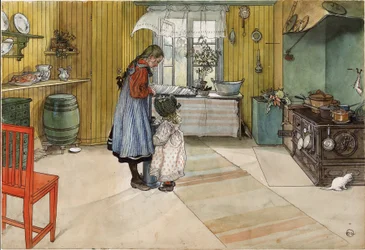 The Kitchen. From A Home (26 Watercolours)