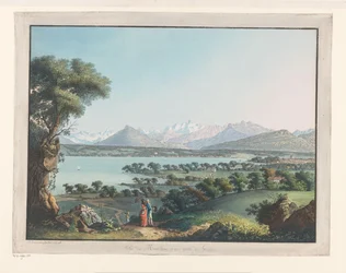View of Geneva with Mont-Blanc in the Distance