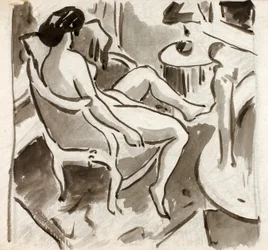 Seated Female Nude, Side View