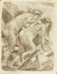 Two Nude Female Figures