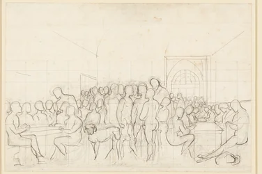 First Draft for the Group Portrait of German Artists in Rome as Nude Figures