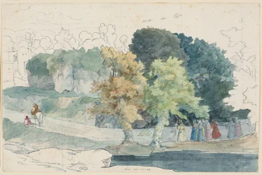 Italian Landscape with Staffage Figures