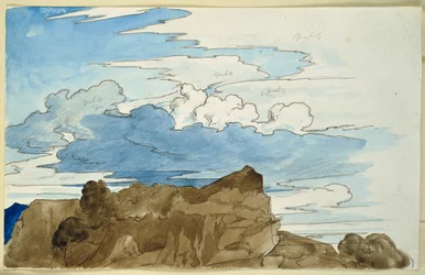 Cloud Study above a Rocky Summit in the Mountains