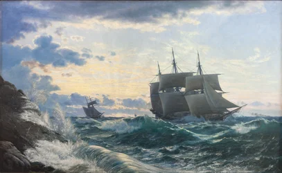 Ships Clearing the Land After a Storm in the Morning
