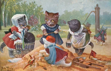 Humorous cat postcard