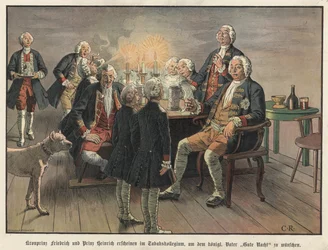 Crown Prince Frederick and Prince Henry of Prussia wishing their father, the king, goodnight