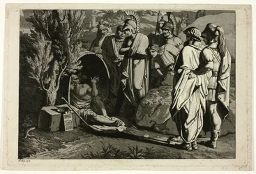 Diogenes in His Tub with Alexander and His Generals