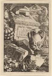 Fantasy of an Antique Tomb with Fragments of Architecture and Sculpture