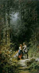 Hunter and Dairymaid at the Forest Fountain