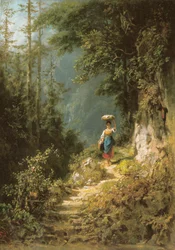 Girl Carrying a Load on Her Head