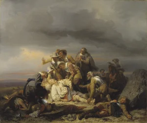 Finding the Body of King Gustav II Adolf of Sweden after the Battle of Lutzen by Carl Wahlbom