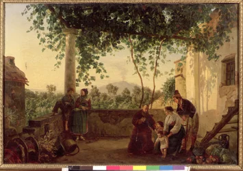 Terrace of a House Near Naples with a View of Mount Vesuvius