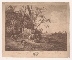 Landscape with Cattle (title on object: Pâturage Hollandois)
