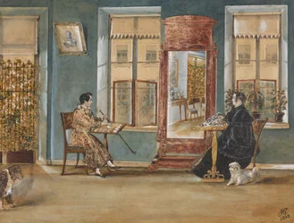 Actor Nikolay Osipovich Dur with His Woman in the Living Room