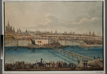 Cornerstone Laying Ceremony for the Moskvoretsky Bridge in Moscow, 1830