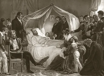 Napoleon on his Deathbed, 5th May 1821, pub. engraving