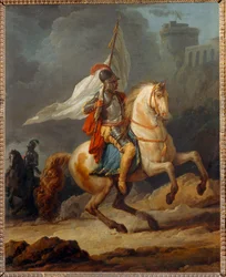 Armored Knight Carrying a Banner