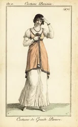 Woman in very formal costume, Paris