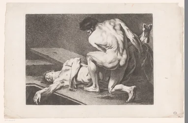 Academic Study of Two Male Nudes (Six Academic Studies)