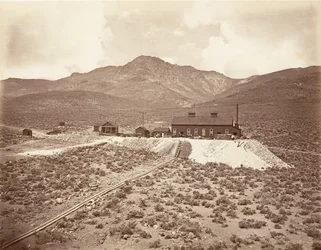 Buildings of Sutro Tunnel, 1875, printed ca. 1876