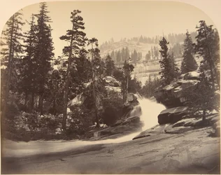 Cascade, Nevada Fall on Left, View above Vernal Fall