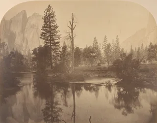 River View Down Valley, Cathedral Rock on Left