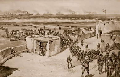 Italian Troops Landing After the Bombardment of Bengasi