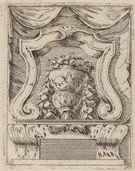 Architectural Motif with Fruit in a Vase