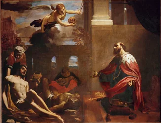 Saint Louis IX, King of France, Prays for the End of the Plague