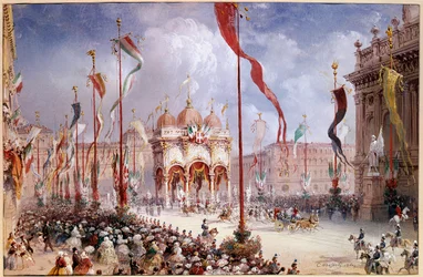 Victor-Emmanuel II at the opening of the Italian Parliament