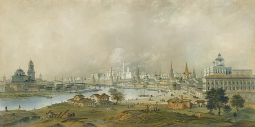 View of the Moscow Kremlin from the Ustinsky Bridge