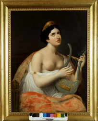 Portrait of Antonietta Fagnani Arese, beloved woman of Italian poet Ugo Foscolo. Painting by Carlo Bruni 19th century