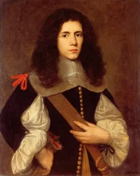 Portrait of a young gentleman in a black slashed doublet