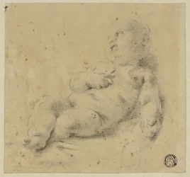 Sleeping Christ Child Holding Cross