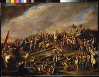 Christ Being Nailed To The Cross, Golgotha