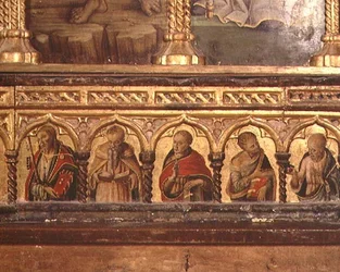 Five Apostles, from the Predella of the San Martino Polyptych