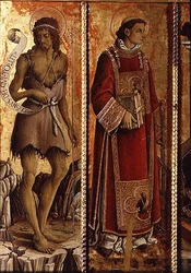 St. John the Baptist and St. Lawrence, (detail) from the San Silvestro Polyptych