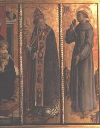 St. Sylvester and St. Francis, detail from the San Silvestro Polyptych
