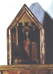 The Annunciation, (detail) of the San Silvestro Polyptych