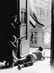 Liberation of Torino During the Second World War: The City Hall During the Fire Battles (photo)